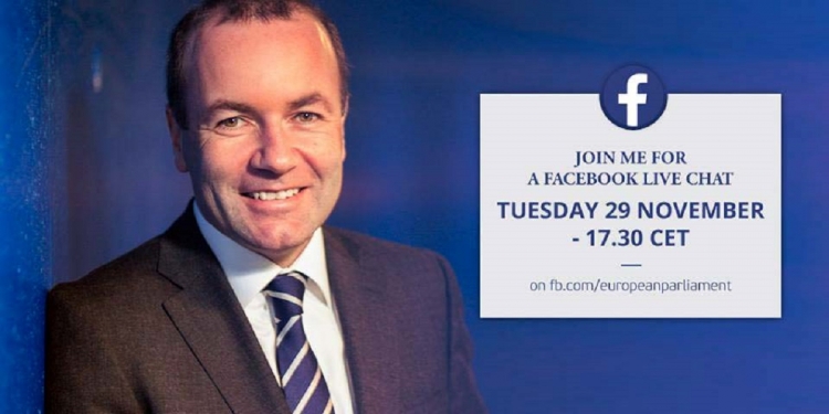 Manfred Weber chairman of the EPP group LIVE on EP facebook