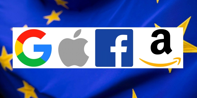GAFA logos Google, Apple, Facebook, Amazon Europe