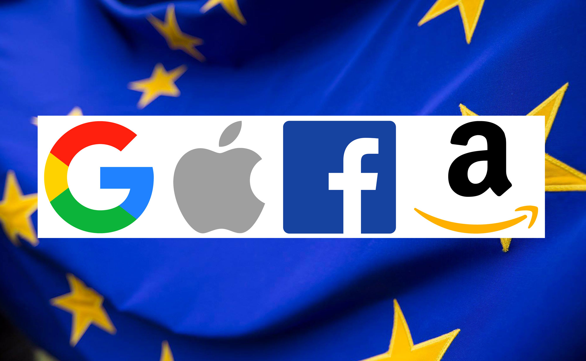 GAFA logos Google, Apple, Facebook, Amazon Europe