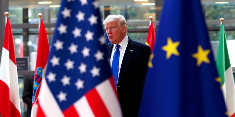 US President Donald Trump in Europe Brussels