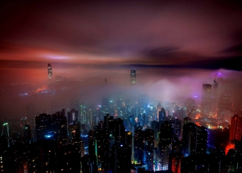 Hong Kong clouds by night