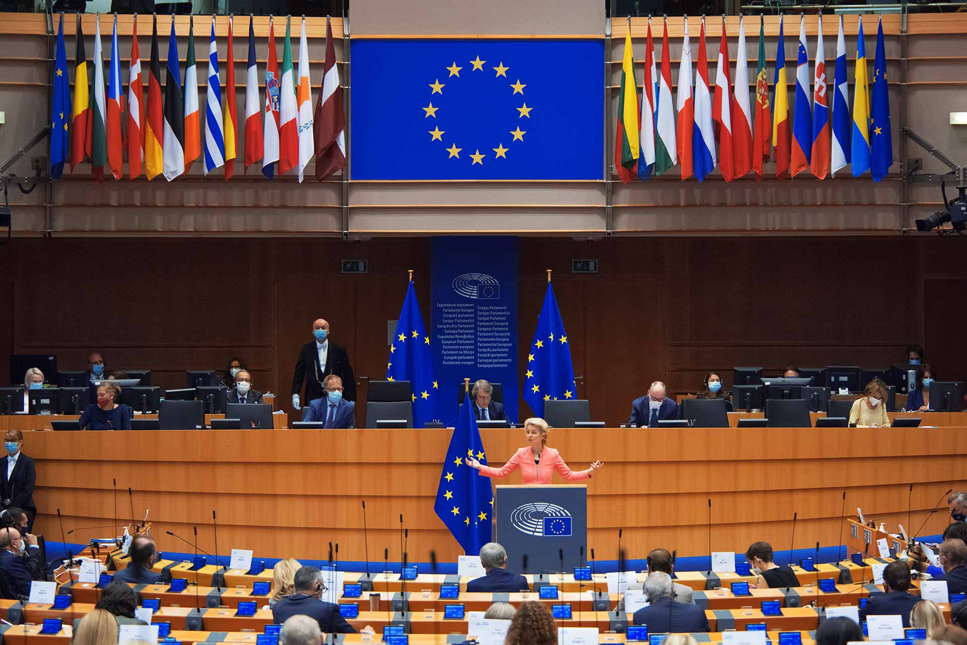 Ursula von der Leyen President of the European Commission in European Parliament in Brussels