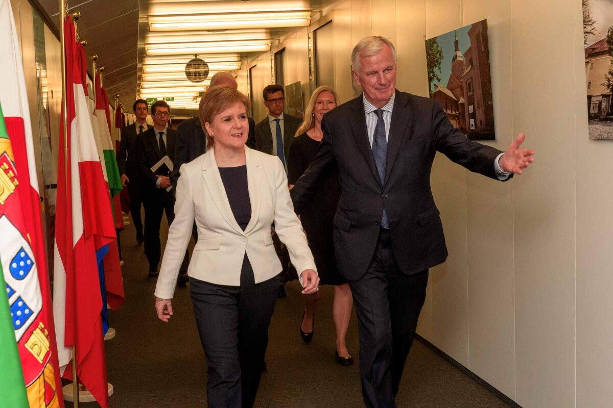 Nicola Sturgeon and Michel Barnier