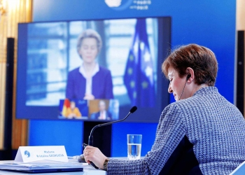 Ms Ursula VON DER LEYEN, President of the European Commission; Ms Kristalina GEORGIEVA, Managing Director of the IMF