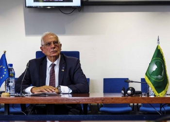 Josep Borrell Fontelles at the African Union Commission’s Peace and Security Building in Addis Ababa.