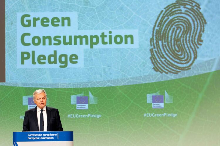 Didier Reynders Commissioner for Justice Green Consumption Pledge