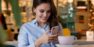 mobile phone woman GSM coffee