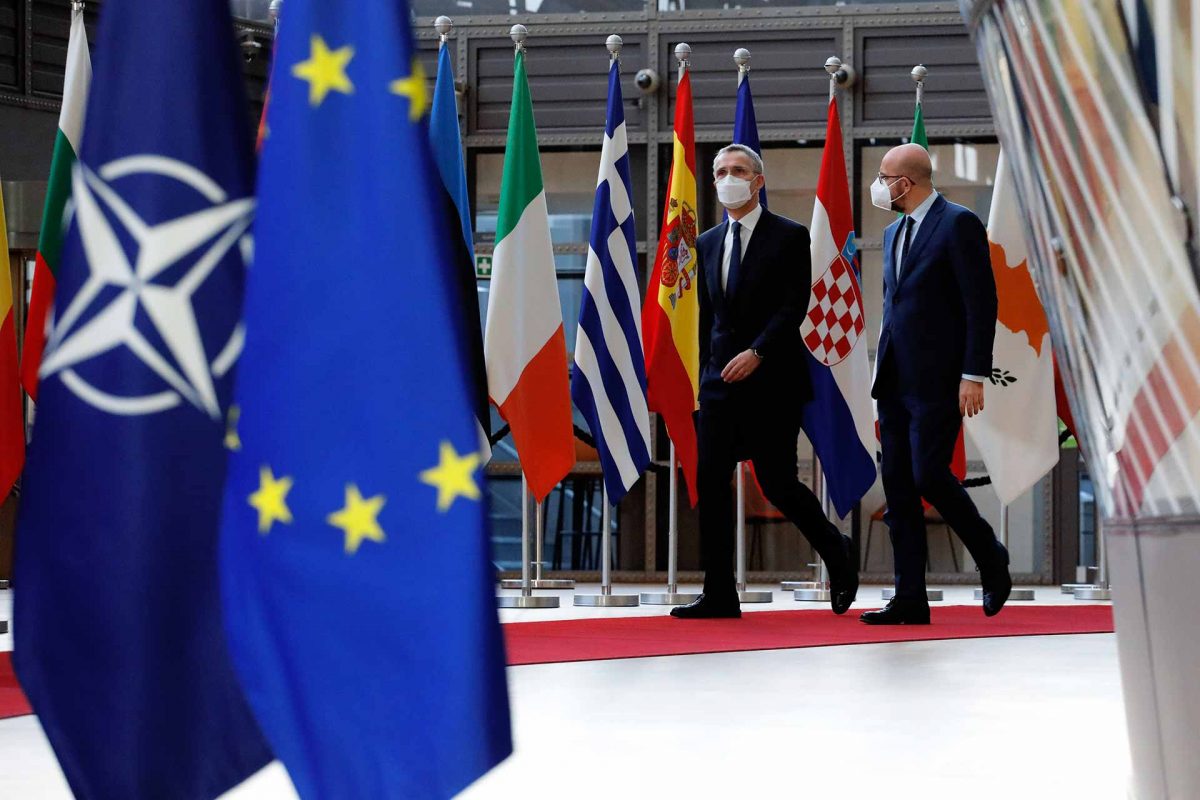 Jens STOLTENBERG, Secretary General of NATO and Charles MICHEL, President of the European Council