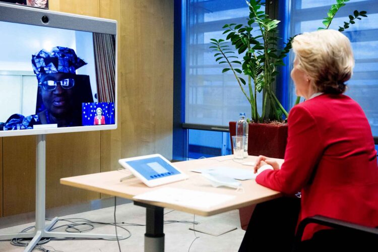 Videoconference between Ngozi Okonjo-Iweala, Chair of the Board of Gavi, Special Envoy for the World Health Organization (WHO) Access to COVID-19 Tools (ACT) Accelerator, and Ursula von der Leyen, President of the European Commission