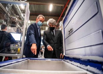 Thierry Breton, European Commissioner for Internal Market, visited the Pfizer factory in Puurs, Belgium