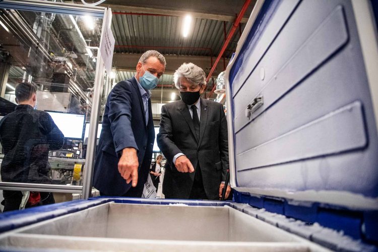 Thierry Breton, European Commissioner for Internal Market, visited the Pfizer factory in Puurs, Belgium