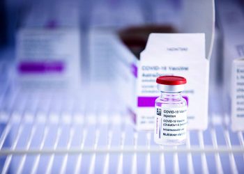 Astrazeneca Doses of the COVID-19 vaccine in a fridge