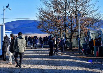 The Lipa camp for migrants, close to the town of Bihać, and near the border of Croatia