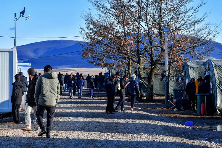 The Lipa camp for migrants, close to the town of Bihać, and near the border of Croatia