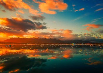 Iceland ICE water sea ocean sunset