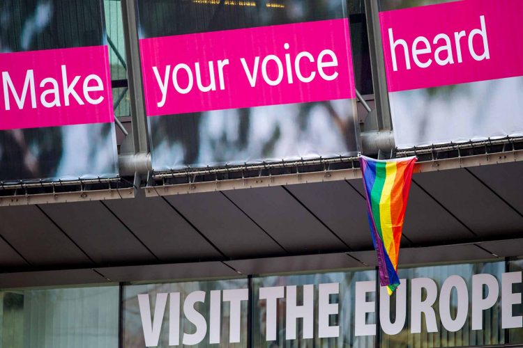 Rainbow flag in Brussels LGBTI rights
